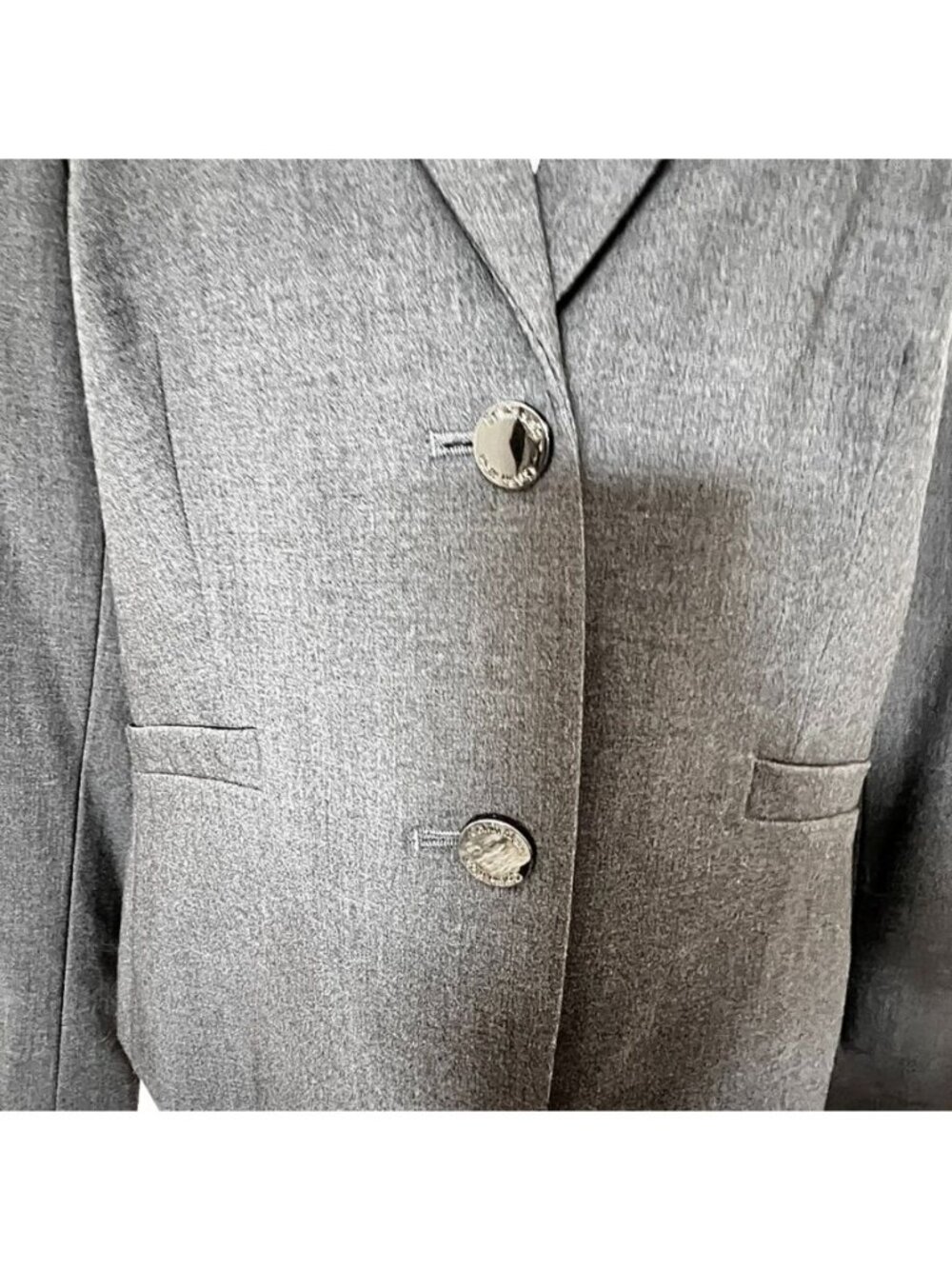Calvin Klein Womens Sz 12 Gray Blazer Classic Office Going Out Ivy Style Capsule - Picture 5 of 14